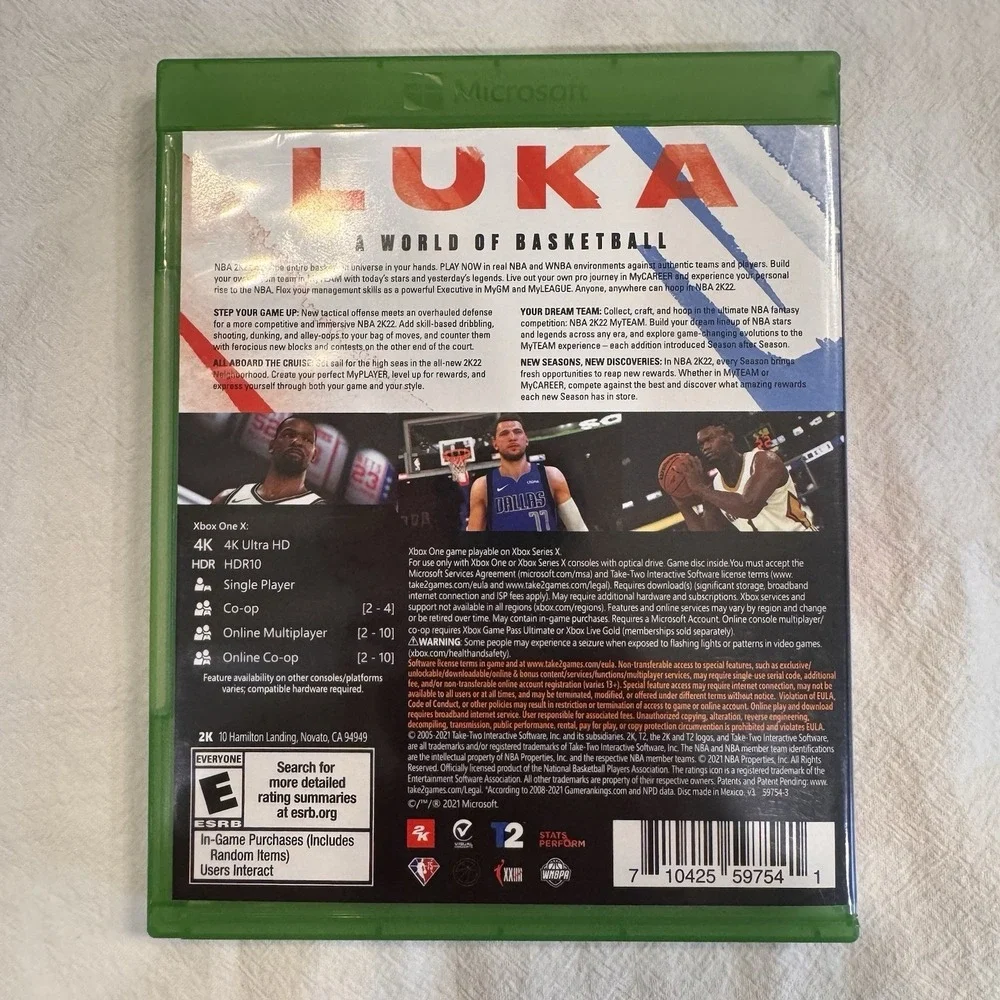 NBA 2K22 Microsoft Xbox One‎ Basketball Game